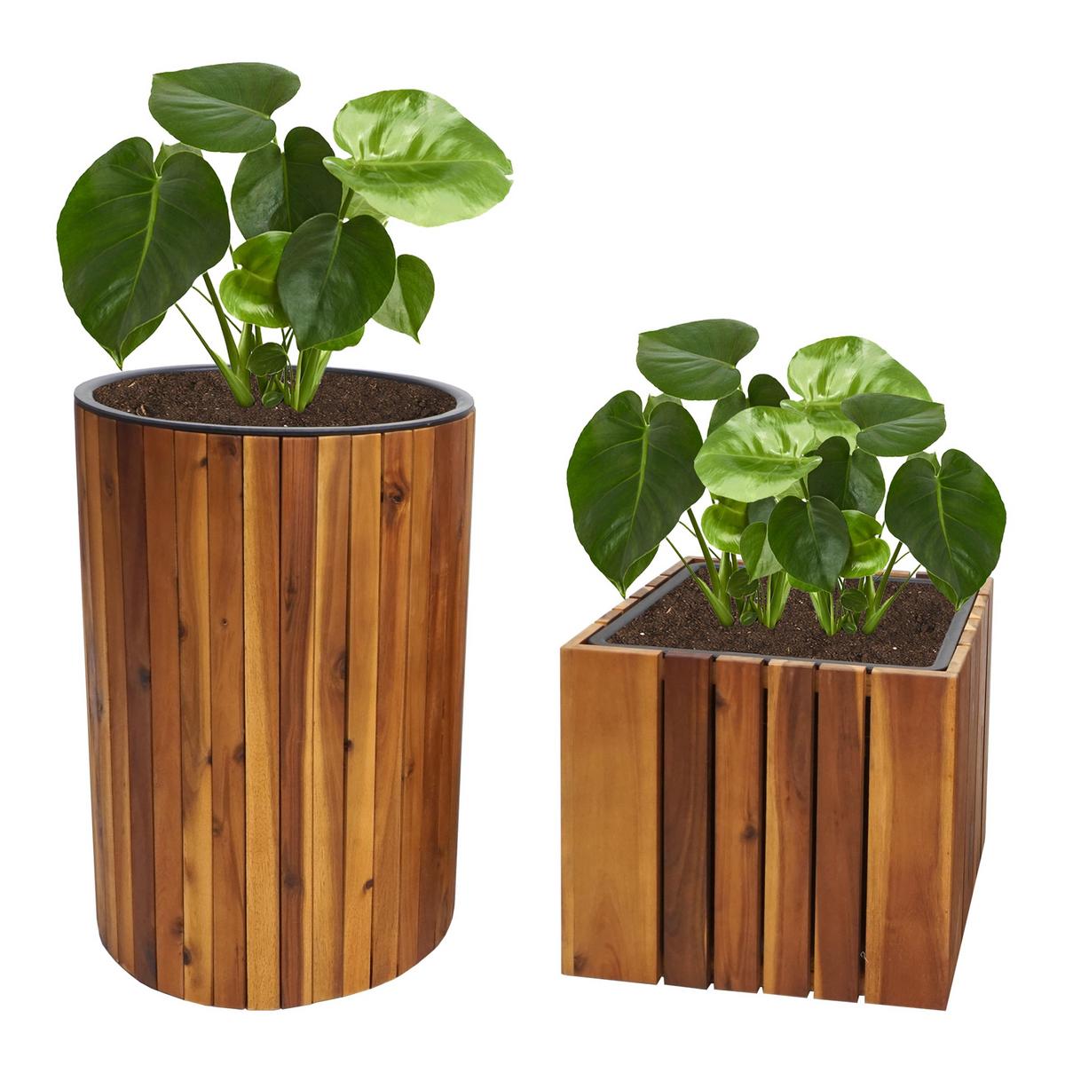 PFLANZKASTEN Braun, Schwarz - Schwarz/Braun, Holz (34/50/34cm) - MCW