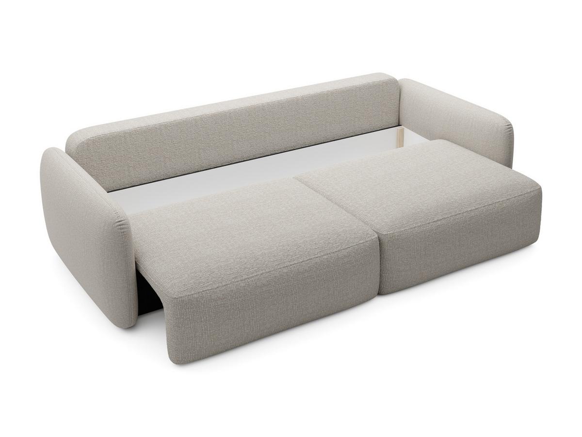 BETTSOFA ATTO Beige Chenille-Stoff mit Schlaffunktion - Beige, Textil (103/87/238cm) - MASSENO