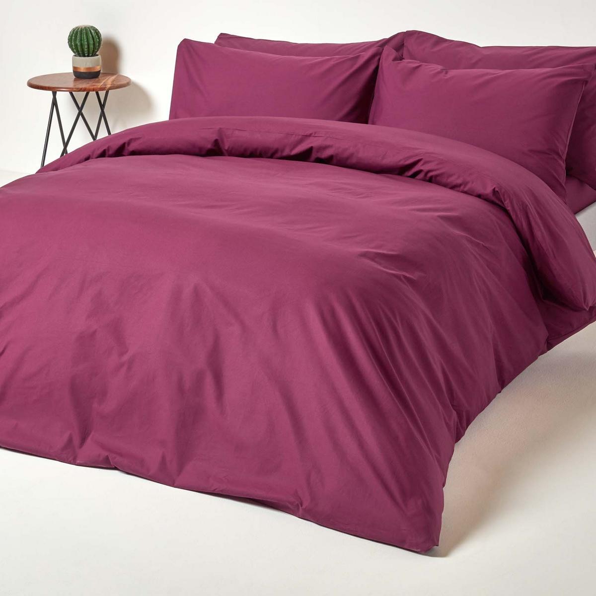 BETTLAKEN ohne Gummizug, Ägyptische Baumwolle, Fadendichte 200 - Beere, Textil (240/275cm) - Homescapes