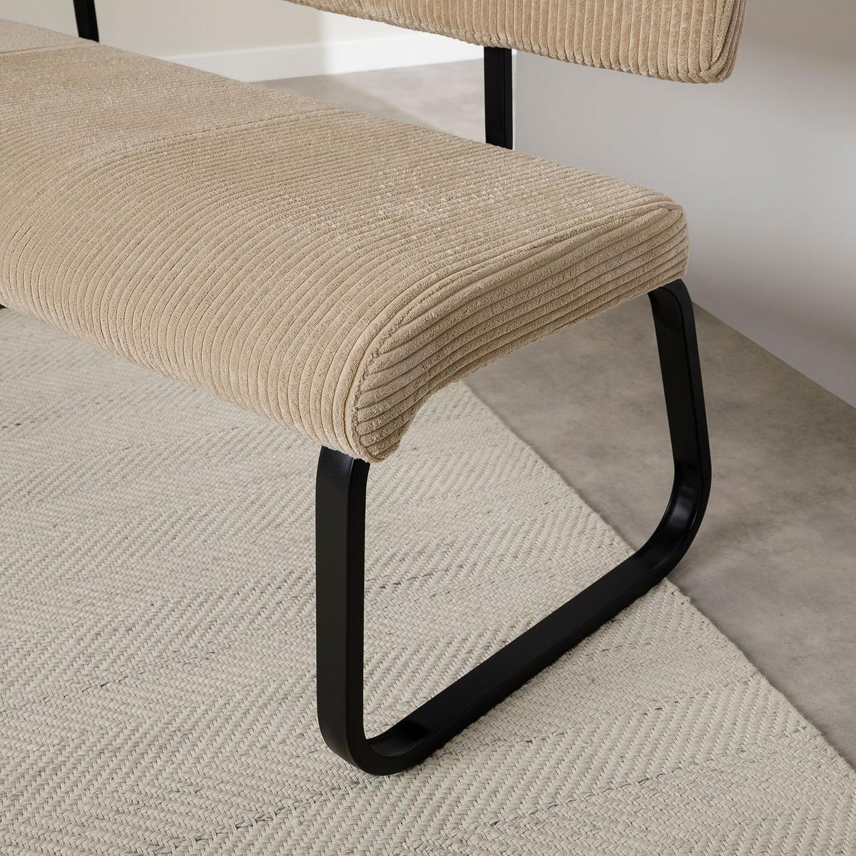 ESSZIMMERBANK MATESE beige - Beige, Textil/Metall (135/88/58cm) - IDIMEX
