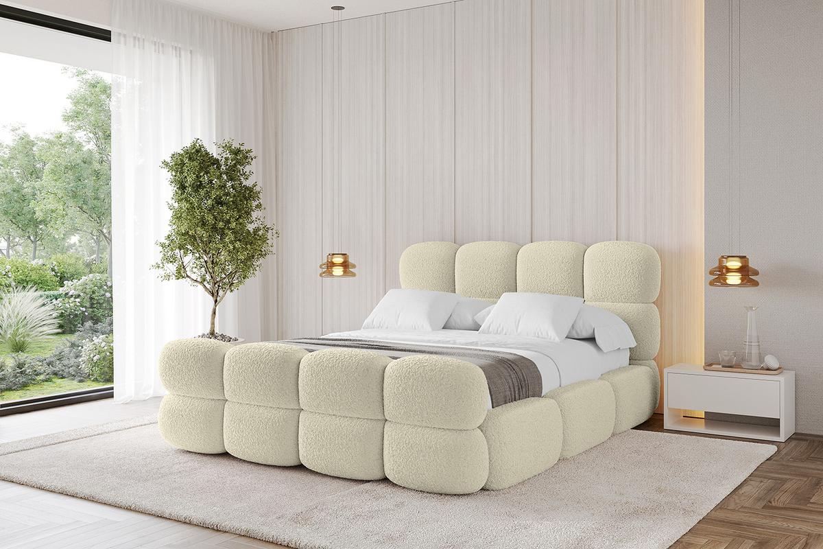 POLSTERBETT mit Bettkasten, Fußteil und Lattenrost, Bett mit Matratze H3/H4 - NOMA-Z 180x200 Beige - Taupe, Holzwerkstoff/Textil (180/200cm) - ALTDECOR