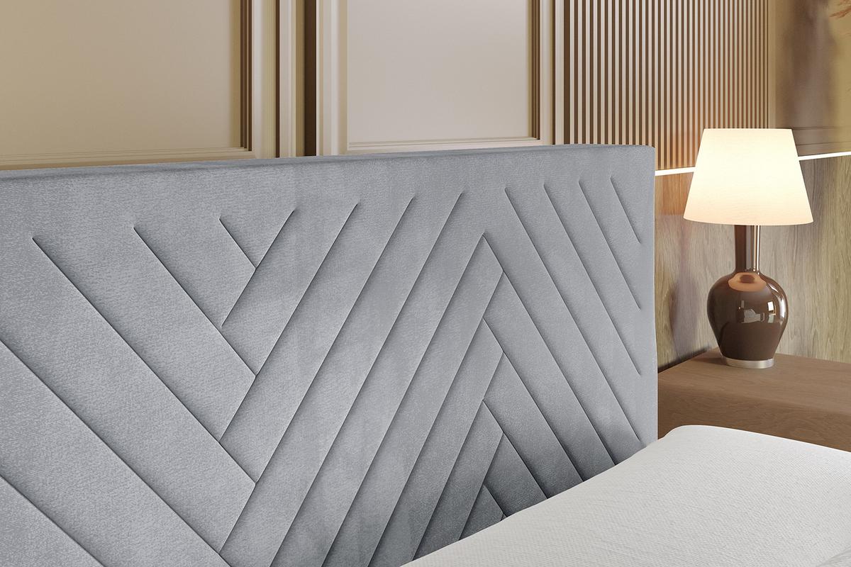 BOXSPRINGBETT mit Matratze und Lattenrost - VEXA-Z KING-120x200 - Grau Casablanca - Grau, Holzwerkstoff (120/200cm) - ALTDECOR