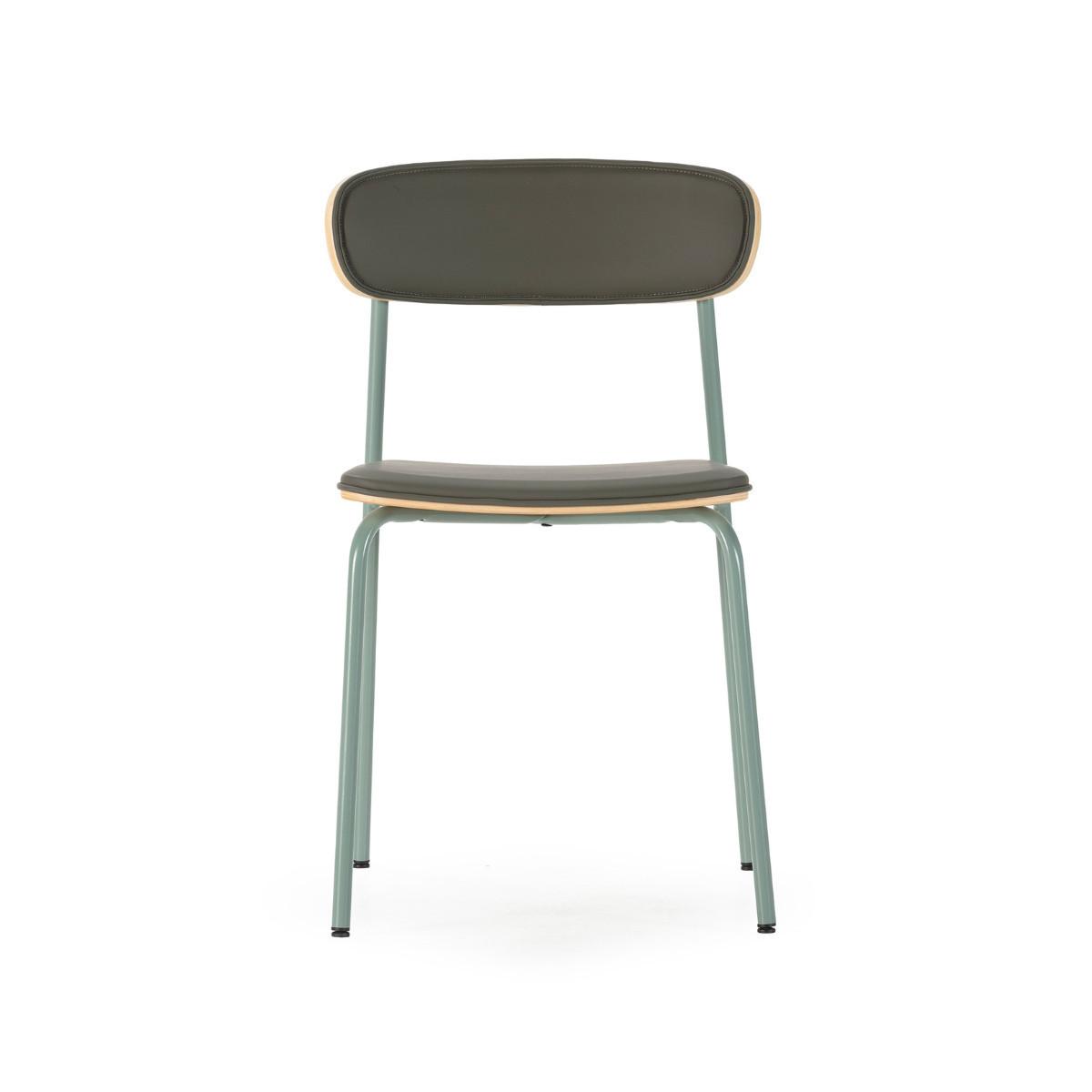 STÜHLE 2er-Set aus Kunstleder mit Metallbeinen 45,5/78/52 cm - Grün, Metall (45.5/78/15cm) - Calicosy
