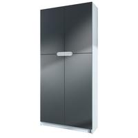 BÜROSCHRANK Logan Fronten in Graphit Seidenmatt - Graphitfarben, Holzwerkstoff (82/184/37cm) - Vladon