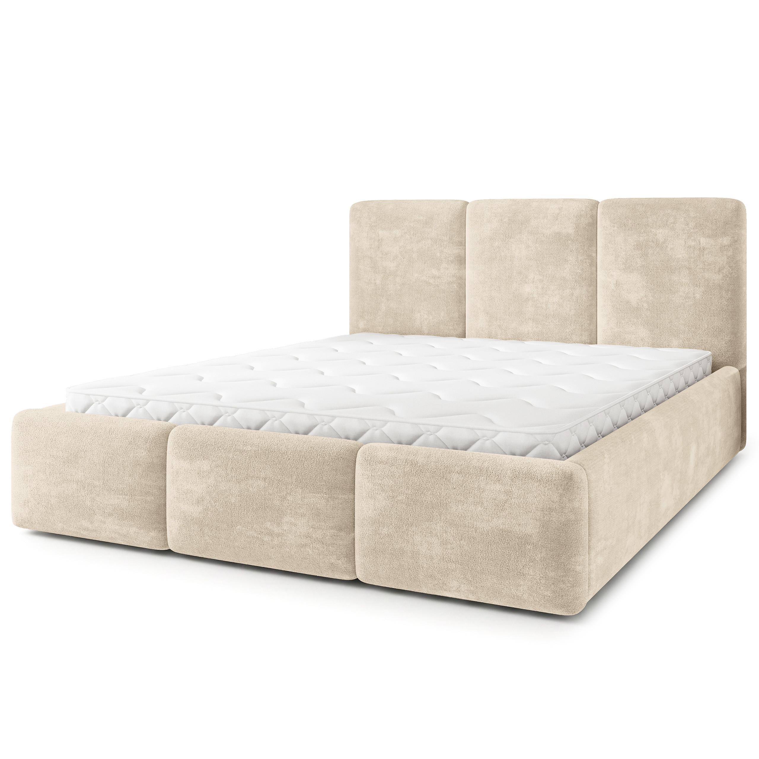 POLSTERBETT MORENA LM 200x200 cm mit Bettkästen - Creme - Creme, Holz (200/200cm) - MASSENO