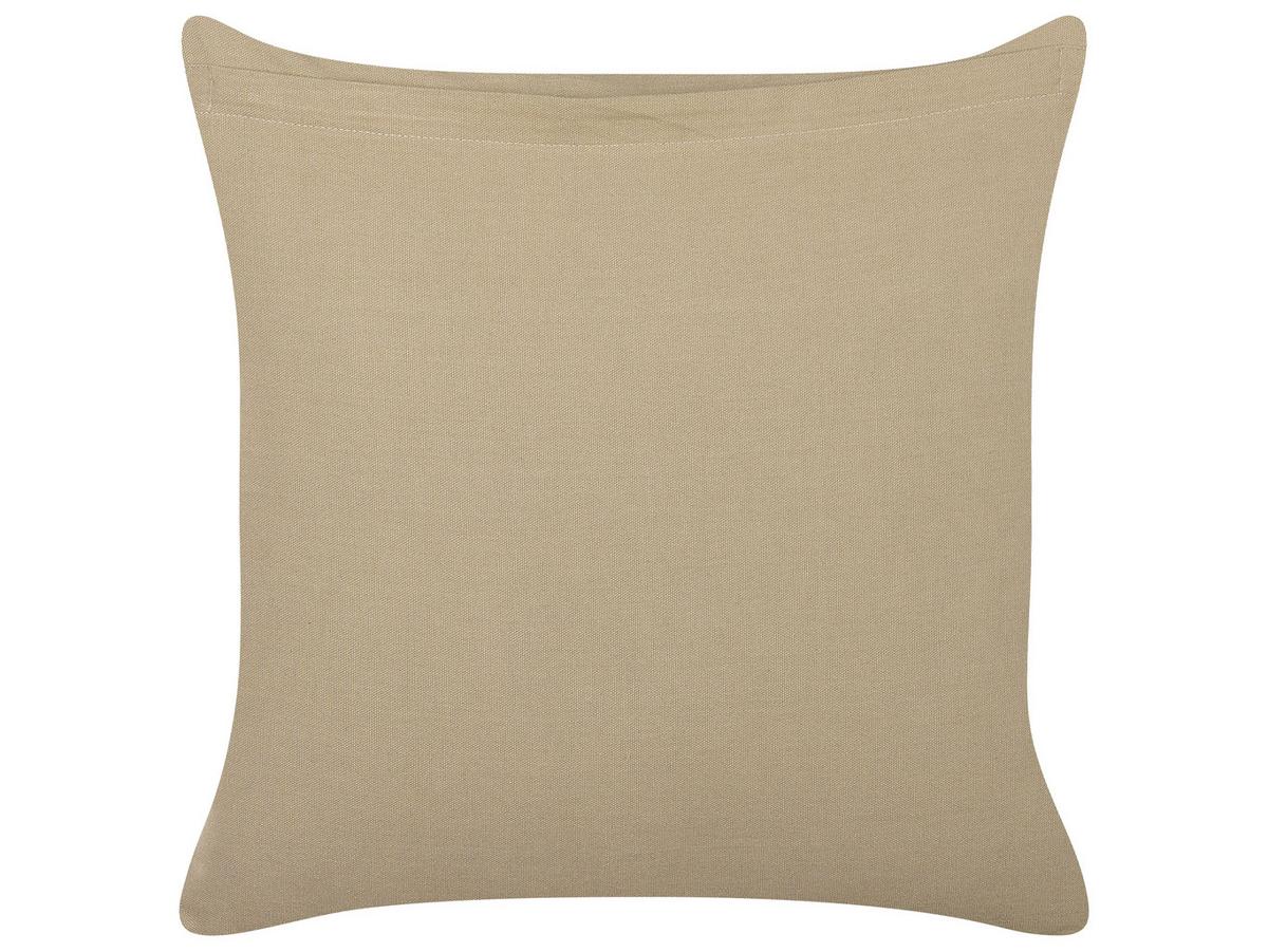 DEKOKISSEN Cremeweiß 45/45 cm Senecio - Ecru, Naturmaterialien/Textil (45/45cm) - Beliani