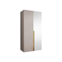 DREHTÜRENSCHRANK Mila II 100 - Kaschmir/Goldfarben, Holzwerkstoff/Kunststoff (100/202/52cm) - MIRJAN24