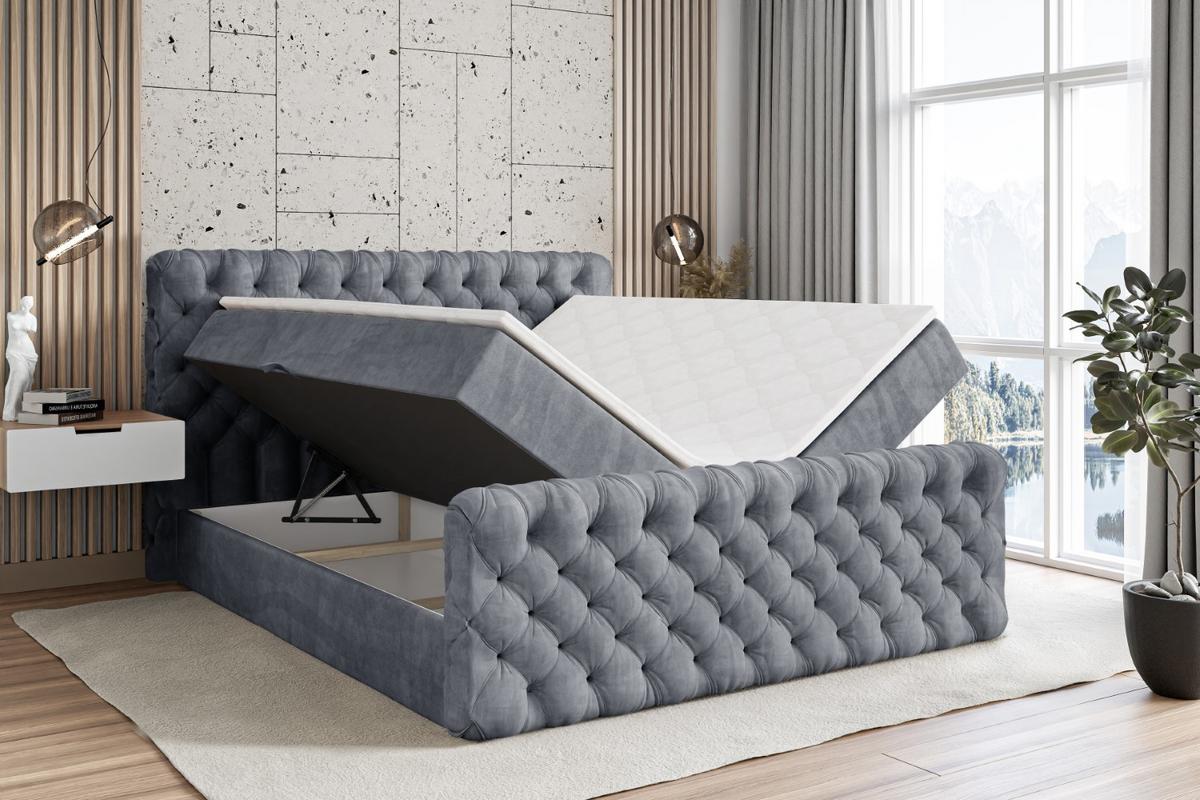 BOXBETT BOXI8-Z - 180x200 cm - H3 - Grau - Grau, Holzwerkstoff (180/200cm) - ALTDECOR