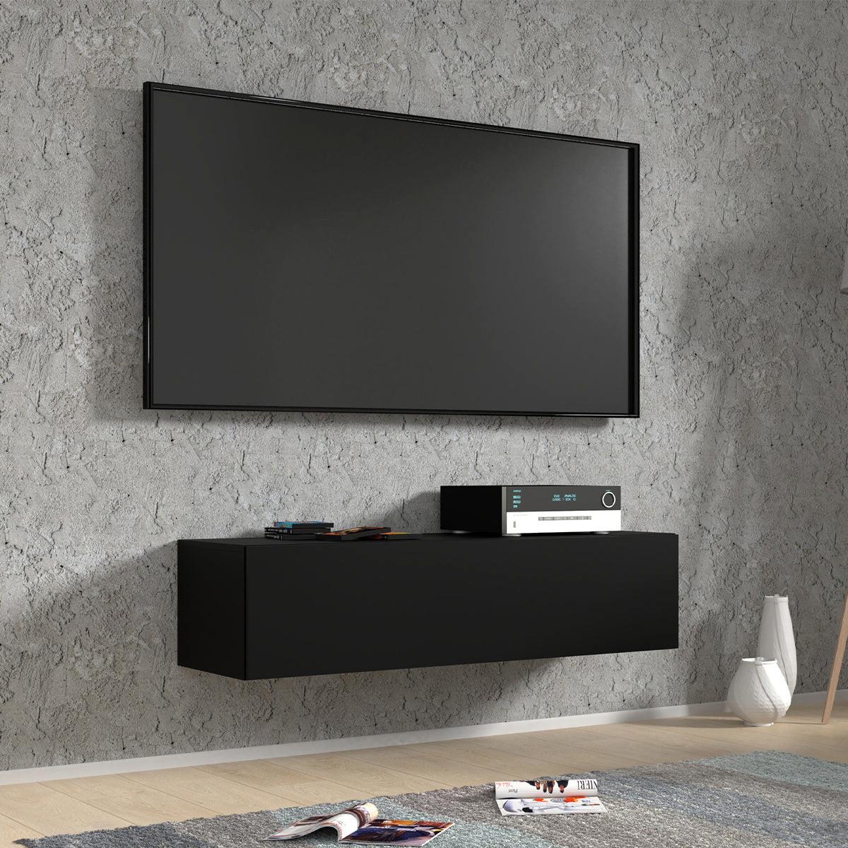 TV-MÖBEL Bali Mattschwarz - Schwarz, Holzwerkstoff (120/30/40cm) - Petits-meubles
