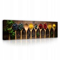 BILDER Küche Löffel Gewürze Modern 145x45 - Multicolor, Holzwerkstoff (145/45cm) - Wallarena