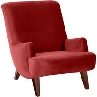 SESSEL Kajsa 71x80x101 Bezug Samtvelours Buche nussbaum/ziegel - Terracotta/Nussbaumfarben, Kunststoff (101/80/71cm) - 58aufmkessel