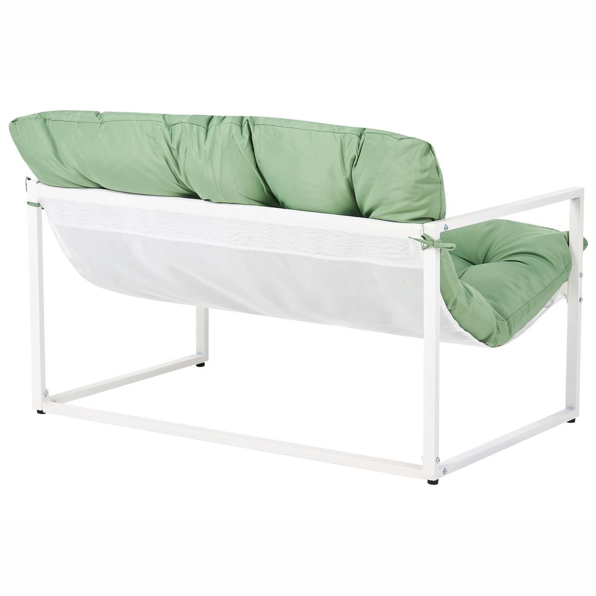 LOUNGE-SET Grün Garda - Weiß/Grün, Metall - Beliani