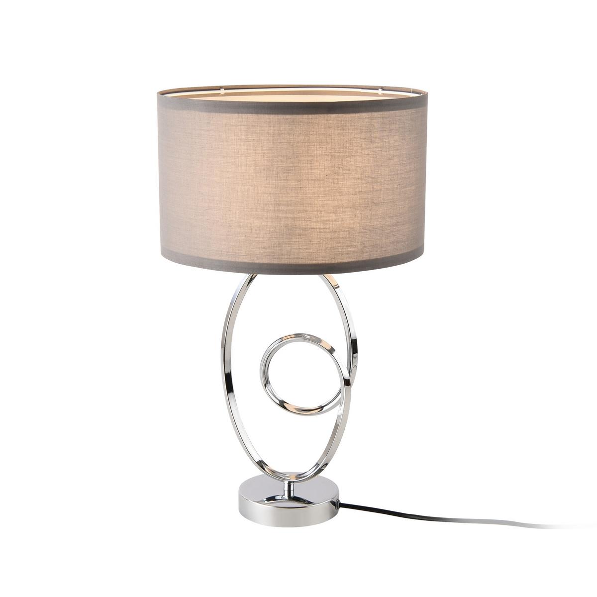 TISCHLAMPE Torquay - Chromfarben/Grau, Textil/Metall (30/30/49.5cm) - lux.pro
