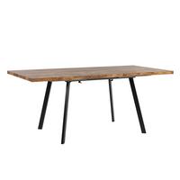 ESSTISCH 140-180/90/76 cm Hellbraun, Schwarz Rechteckig Harlow - Hellbraun, Holzwerkstoff (180/90/76cm) - Beliani