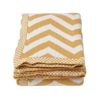 STRICKDECKE 150/200 cm, Zickzack-Muster Baumwolle - Dunkelgelb, Textil (150/200cm) - Homescapes