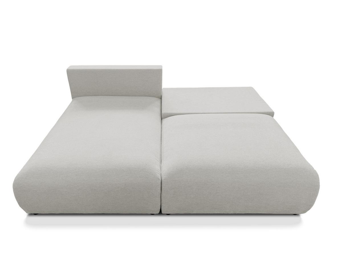 ECKSOFA Sora mit Schlaffunktion, Bettkasten und extra tiefer Komfortzone aus hochwertigem Hellgrau Strukturstoff - Hellgrau/Schwarz, Holz/Kunststoff (140/200cm) - S-Style