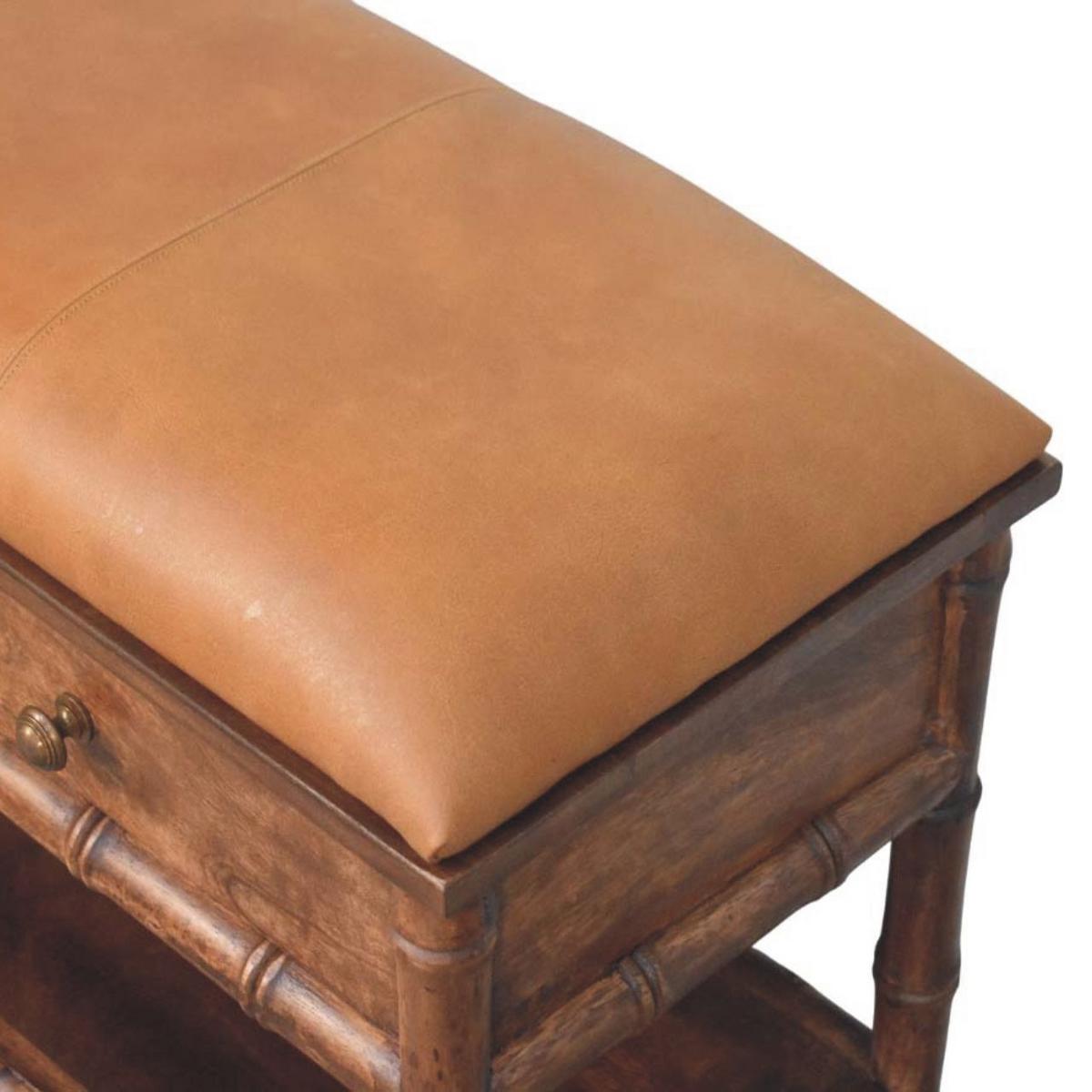 AUFBEWAHRUNGSMÖBEL Roasted-Almond-Finish, 2 Schubladen, 1 offenes Regal, Braun - Braun, Holz (35/55/90cm) - Artisan Furniture