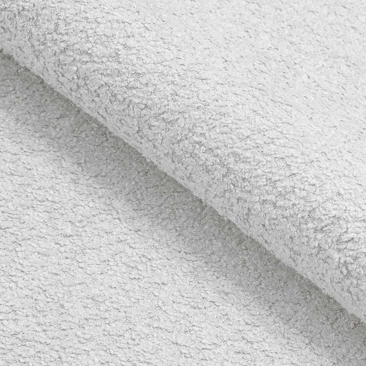 POLSTERBETT LUX RICO mit Kopfteil, 180 x 200 cm, Doppelbett mit Lattenrost aus Holz, Boucle-Stoff Weiß, Füße in Farbe: Braun - Weiß, Holz/Textil (180/200cm) - Alpi-Möbel