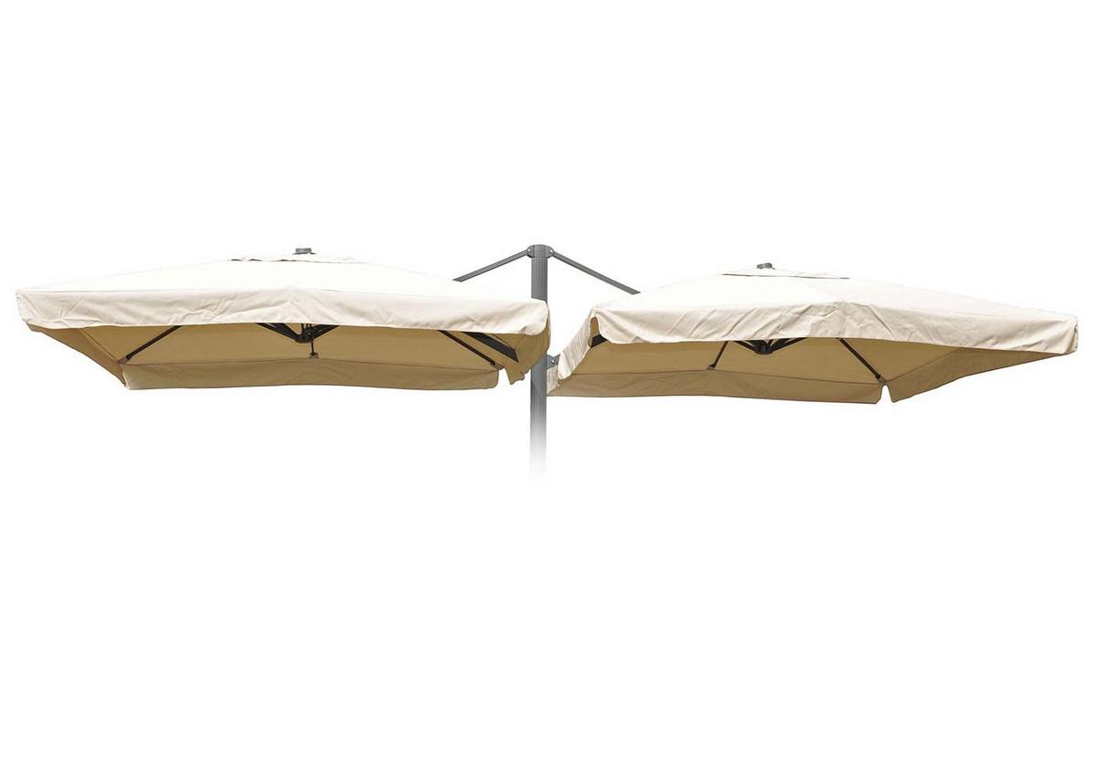 ERSATZ-BEZUG FÜR DOPPEL-AMPELSCHIRM Cremeweiß - Weiß, Textil (303/303cm) - MCW