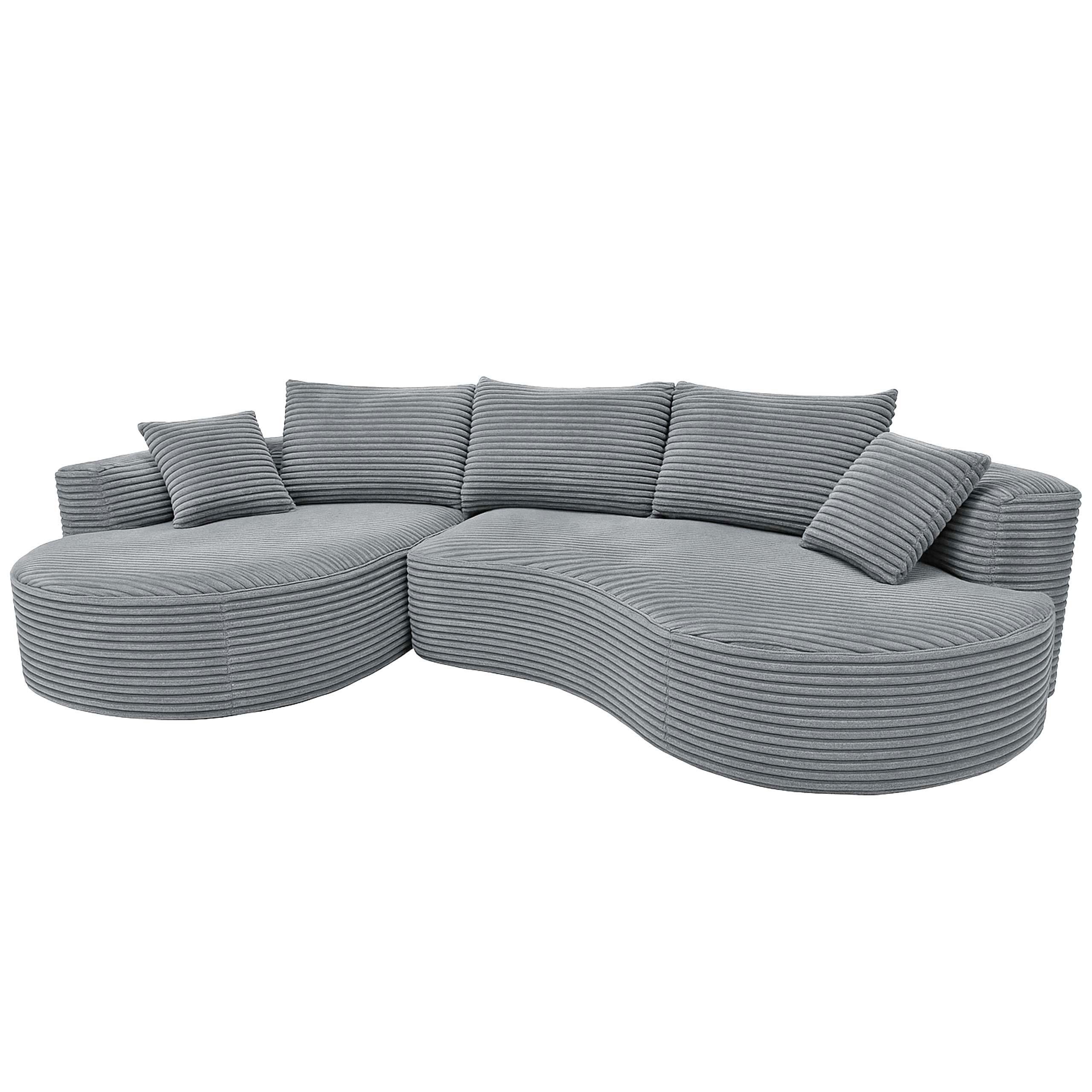 SOFA-GARNITUR Hellgrau - Hellgrau, Textil (296/61/159cm) - MCW