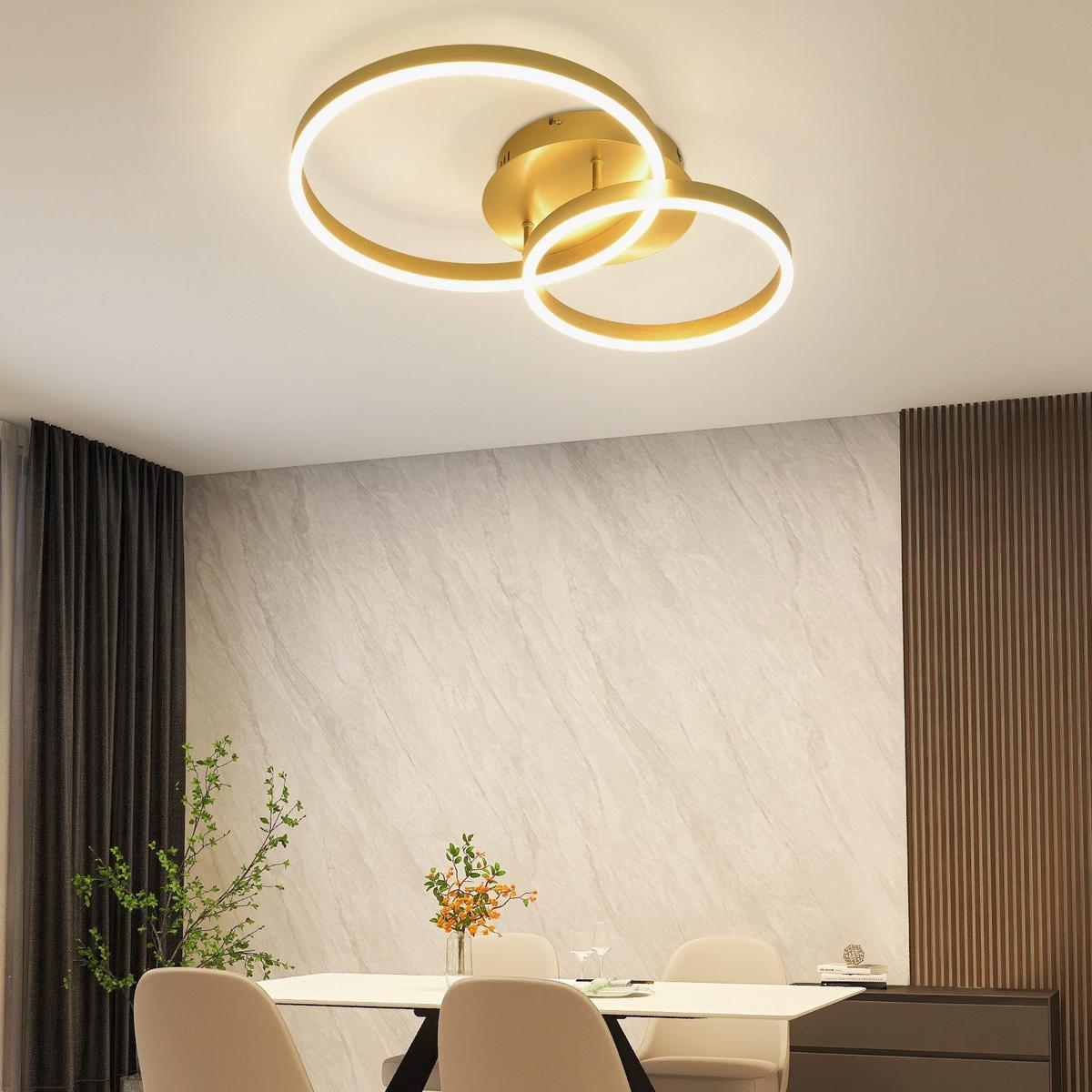 LED-DECKENLEUCHTE Macarthur 30/40/24cm - Goldfarben, Metall (40/30/24cm) - Nettlife