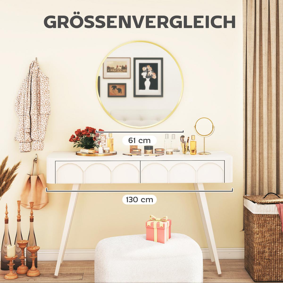WANDSPIEGEL Aluminiumlegierung Glas Gold - Goldfarben, Metall (1/61/61cm) - HOMCOM