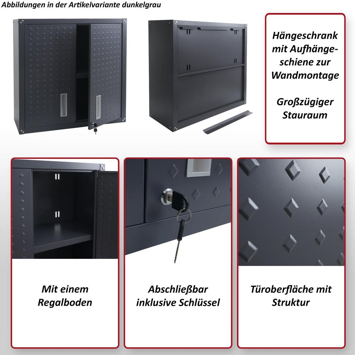 HÄNGESCHRANK Hellgrau - Hellgrau, Metall (77/77/31cm) - MCW