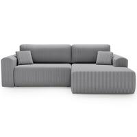 ECKSOFA Belvio Hellgrau Rechts - Hellgrau/Schwarz, Holz/Textil (257/177cm) - Graingold