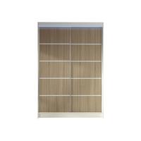 SCHWEBETÜRENSCHRANK Lino IV mit RGB LED Beleuchtung - Weiß/Sonoma Eiche, Holzwerkstoff/Metall (120/200/58cm) - MIRJAN24