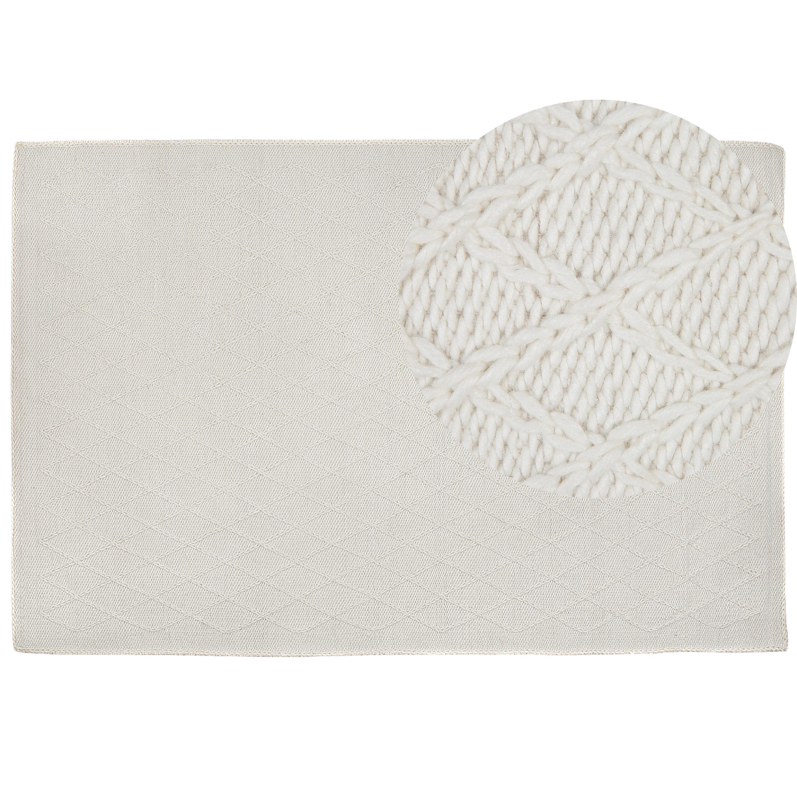 KURZFLOR-TEPPICH Erzin 230/160 cm - Weiß, Textil (160/230cm) - Beliani