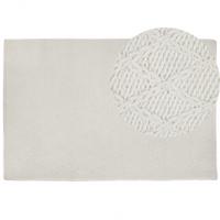 KURZFLOR-TEPPICH Erzin 230/160 cm - Weiß, Textil (160/230cm) - Beliani