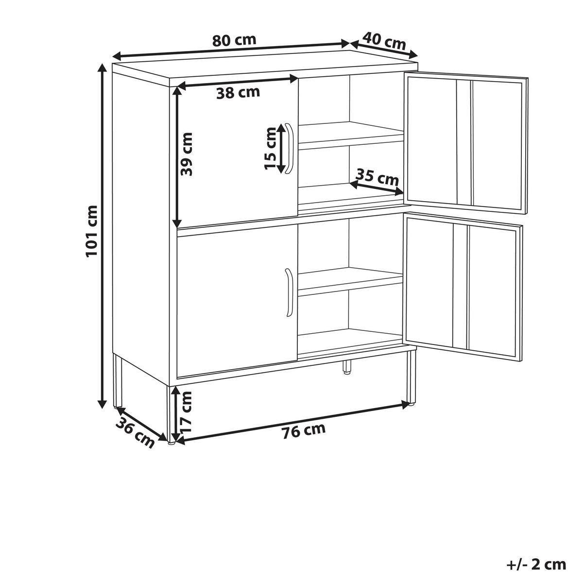 BÜROSCHRANK Metall Hellbeige Holbeck - Beige, Metall (80/101/40cm) - Beliani