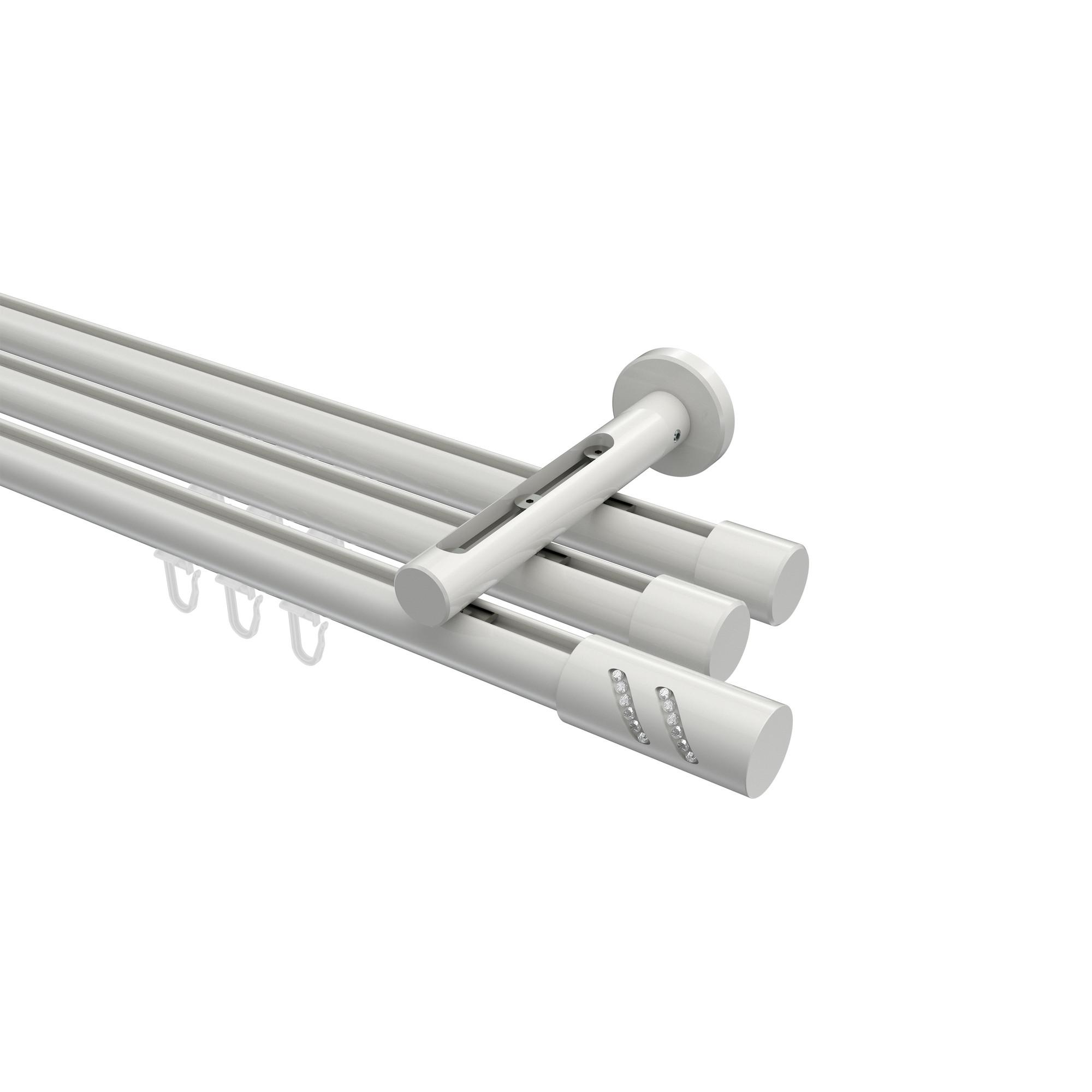GARDINENSTANGE INNENLAUF Siteno Zoena 160 cm, 3-läufig, 20 mm Ø Weiß - Weiß, Metall (160cm) - INTERDECO