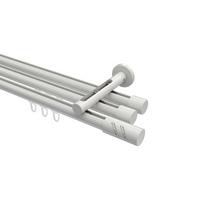 GARDINENSTANGE INNENLAUF Siteno Zoena 160 cm, 3-läufig, 20 mm Ø Weiß - Weiß, Metall (160cm) - INTERDECO