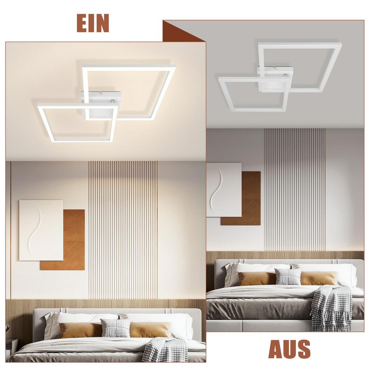 LED-DECKENLEUCHTE Mapes 46.1/46.1/5.8 cm - Weiß, Metall (46.1/46.1/5.8cm) - Nettlife