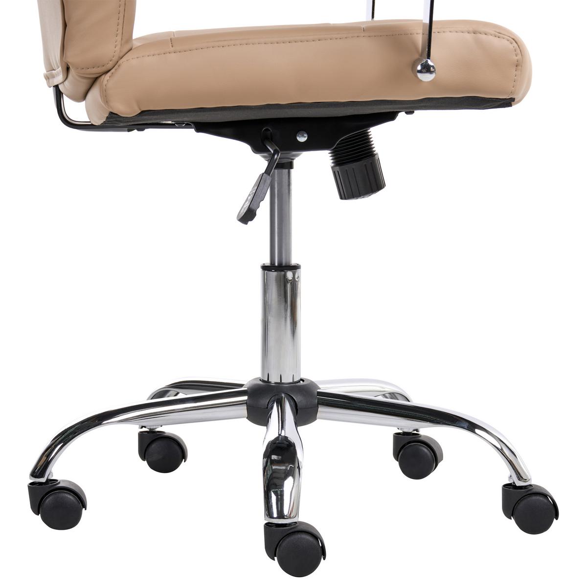 CHEFSESSEL Sandbeige Winner - Beige/Silberfarben, Kunststoff (60/112/60cm) - Beliani