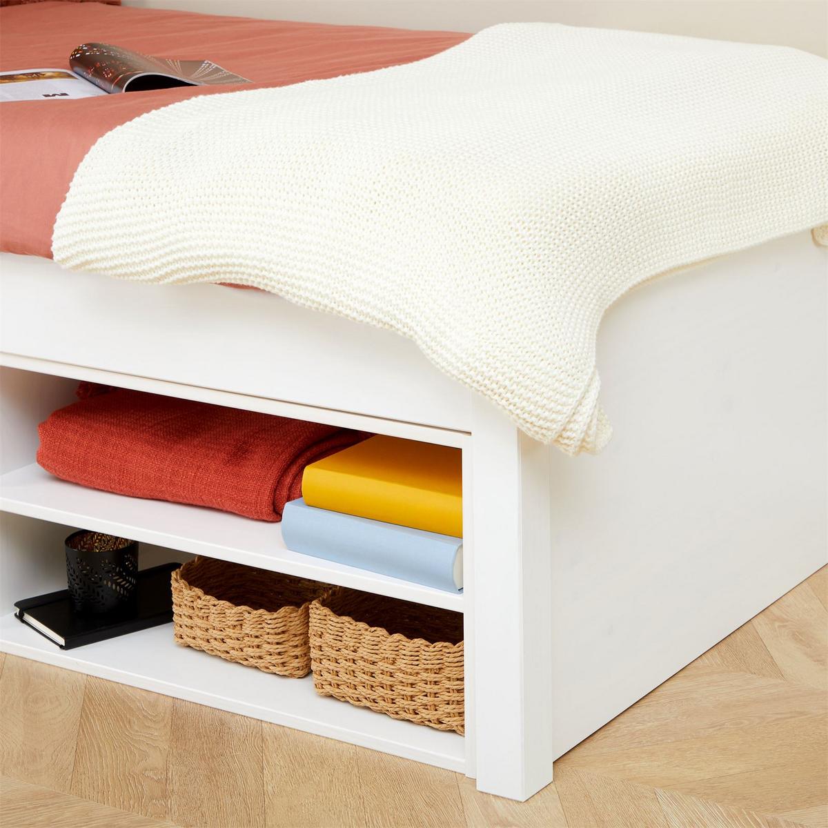 SCHUBLADENBETT SABRINA 90x190 cm weiß - Weiß, Holz (90/190cm) - IDIMEX