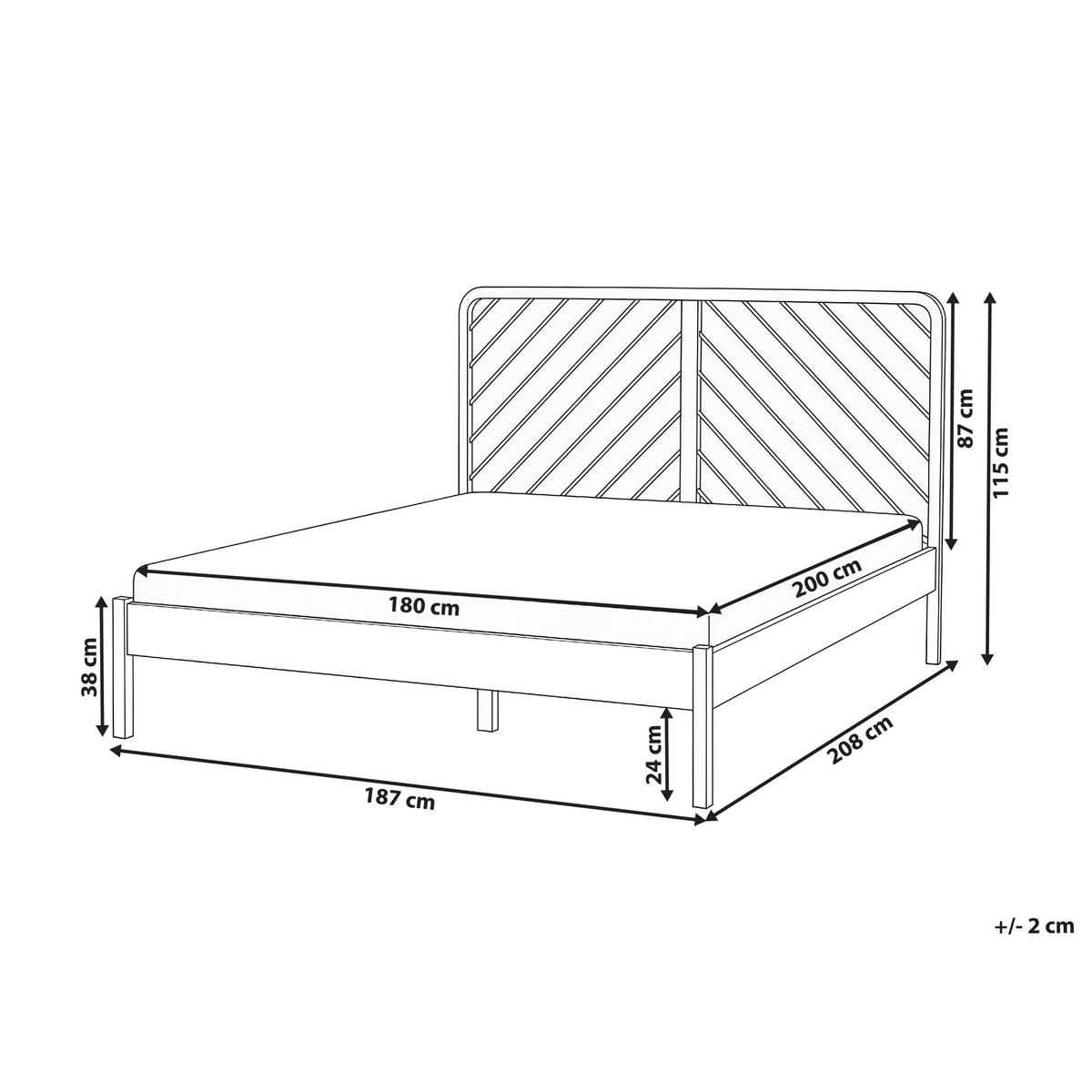 BETT mit Lattenrost 180/200 cm Kiefernholz Hellbraun Sephos - Hellbraun, Holz (180/200cm) - Beliani