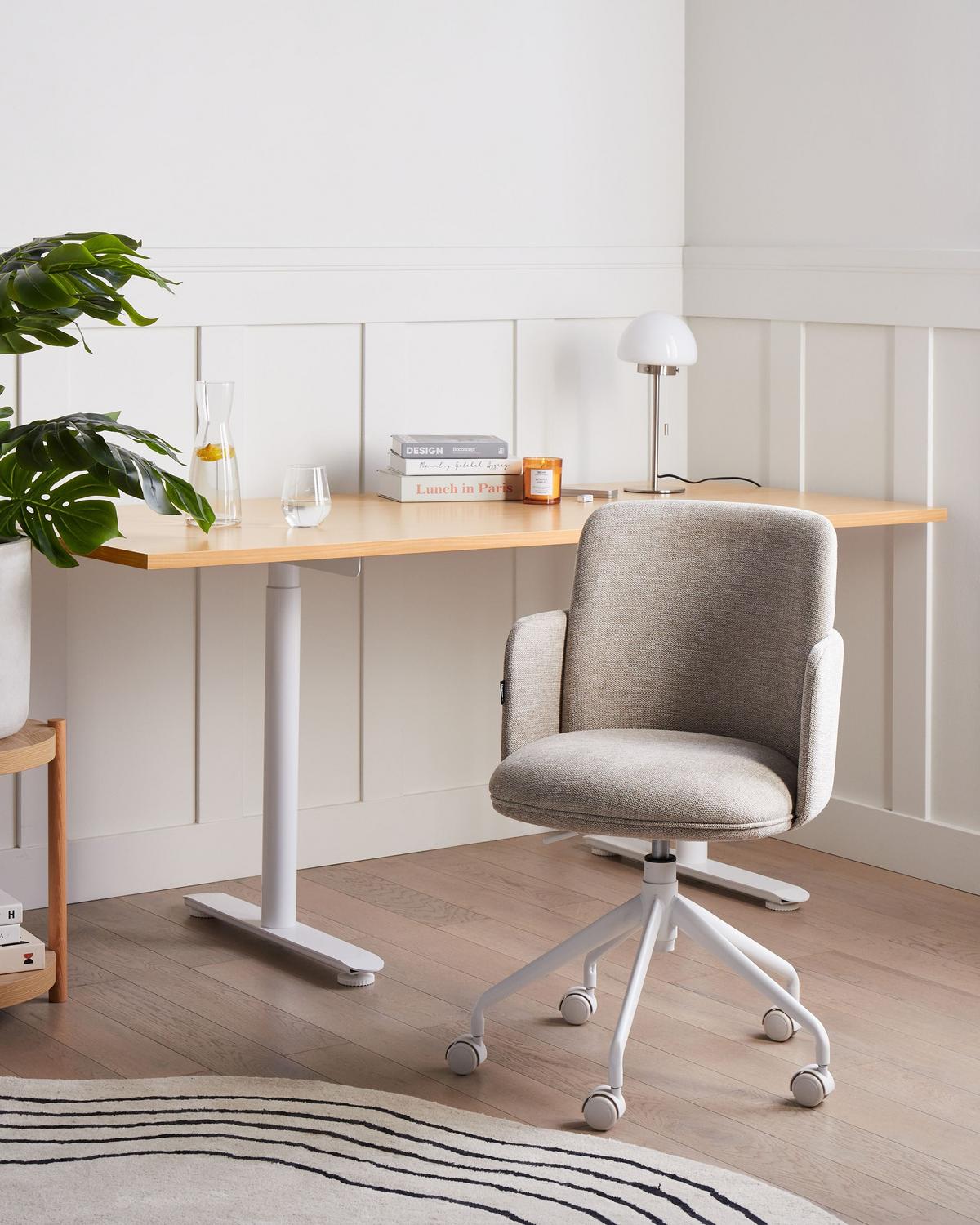 BÜROSTUHL Beige Dryden - Beige/Weiß, Textil (60/84/60cm) - Beliani