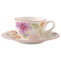 FRÜHSTÜCKSTASSE MIT UNTERTASSE Mariefleur Basic bunt 290 ml - Multicolor, Keramik (0.29L) - Villeroy & Boch
