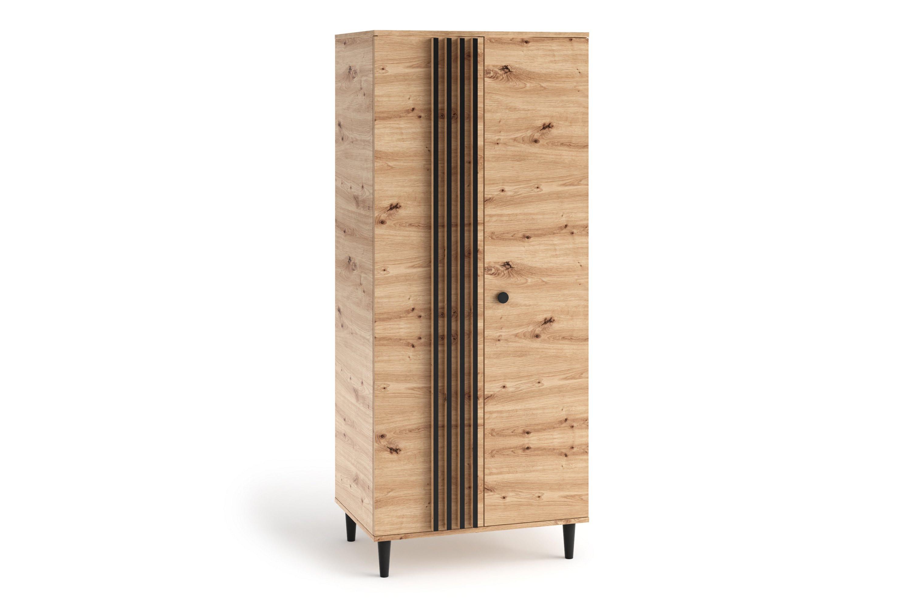 DREHTÜRENSCHRANK ARTIANO 80/196/56cm 2-türig Eiche Artisan - Eiche Artisan, Holzwerkstoff (80/196/56cm) - MASSENO