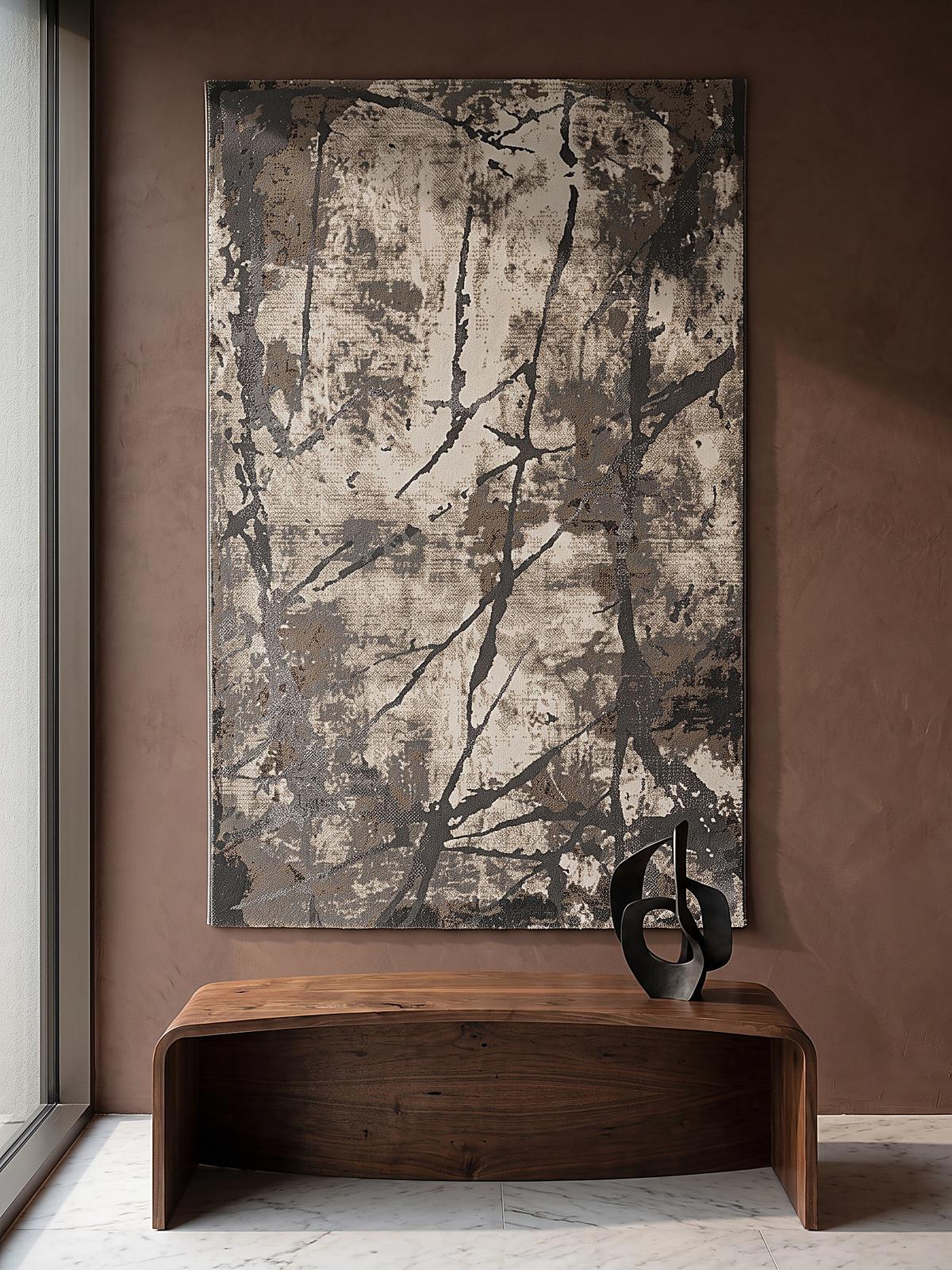 TEPPICH Kurzflor OGLIO Abstrakt Polypropylen-Polyester Natur 80 x 150 cm - Beige, Textil (80/150cm) - KADIMA DESIGN