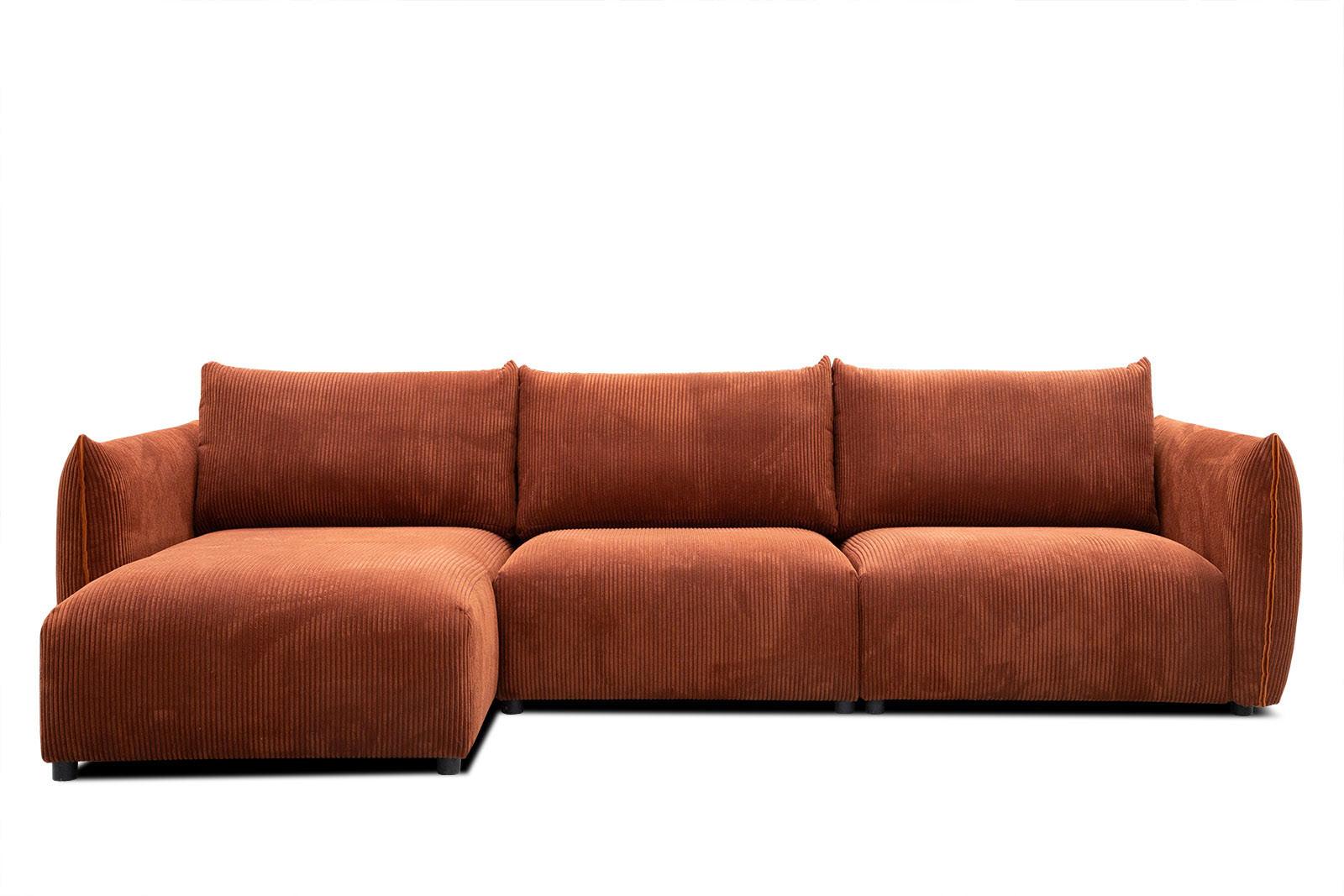 ECKSOFA TAUER 5-Sitzer, orange - Schwarz/Orange, Holzwerkstoff/Kunststoff (173/294cm) - Wozimo