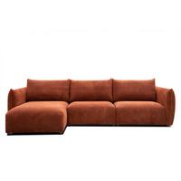 ECKSOFA TAUER 5-Sitzer, orange - Schwarz/Orange, Holzwerkstoff/Kunststoff (173/294cm) - Wozimo