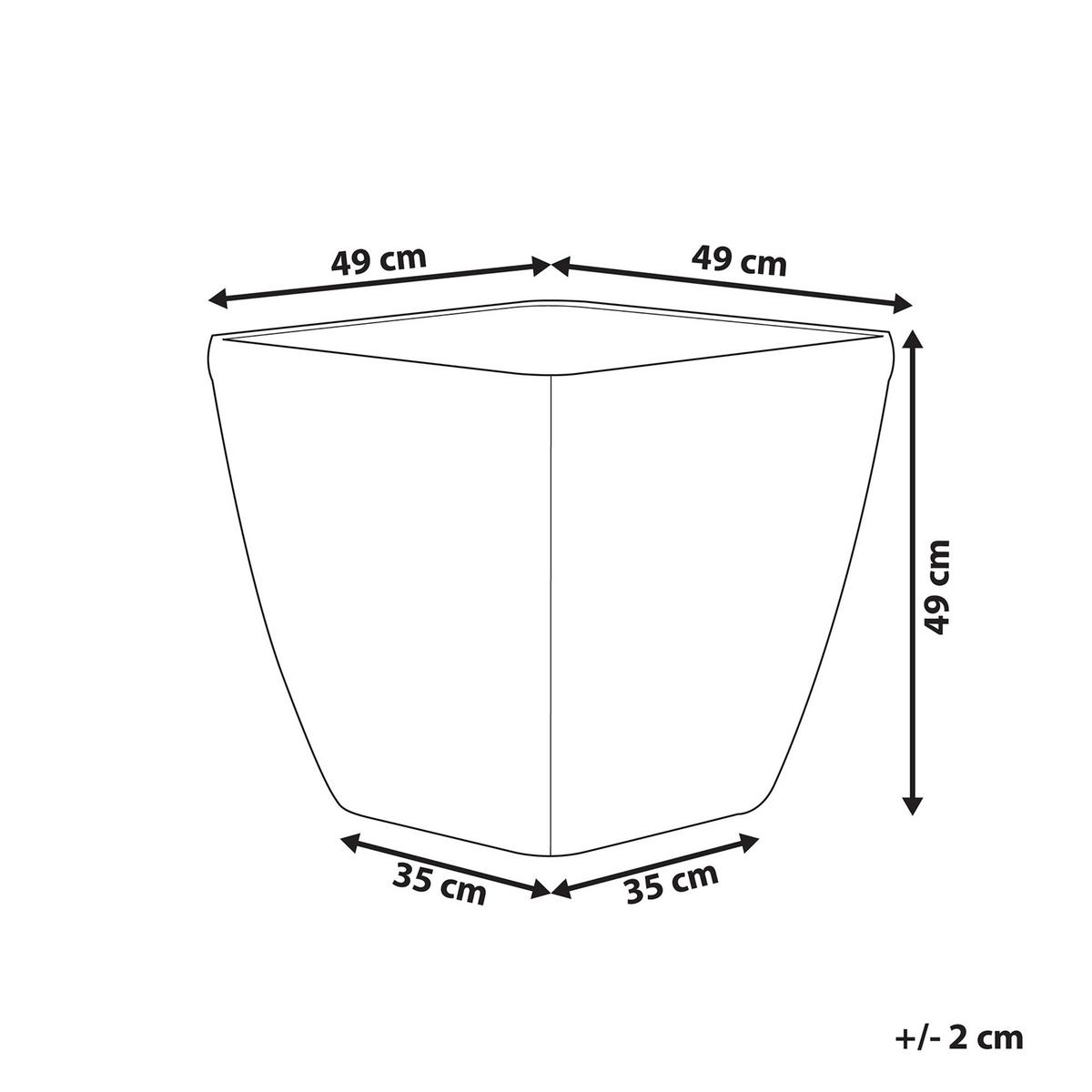BLUMENTOPFSILBERQUADRATISCH 50/50/48cm Astras - Silberfarben, Stein (48cm) - Beliani