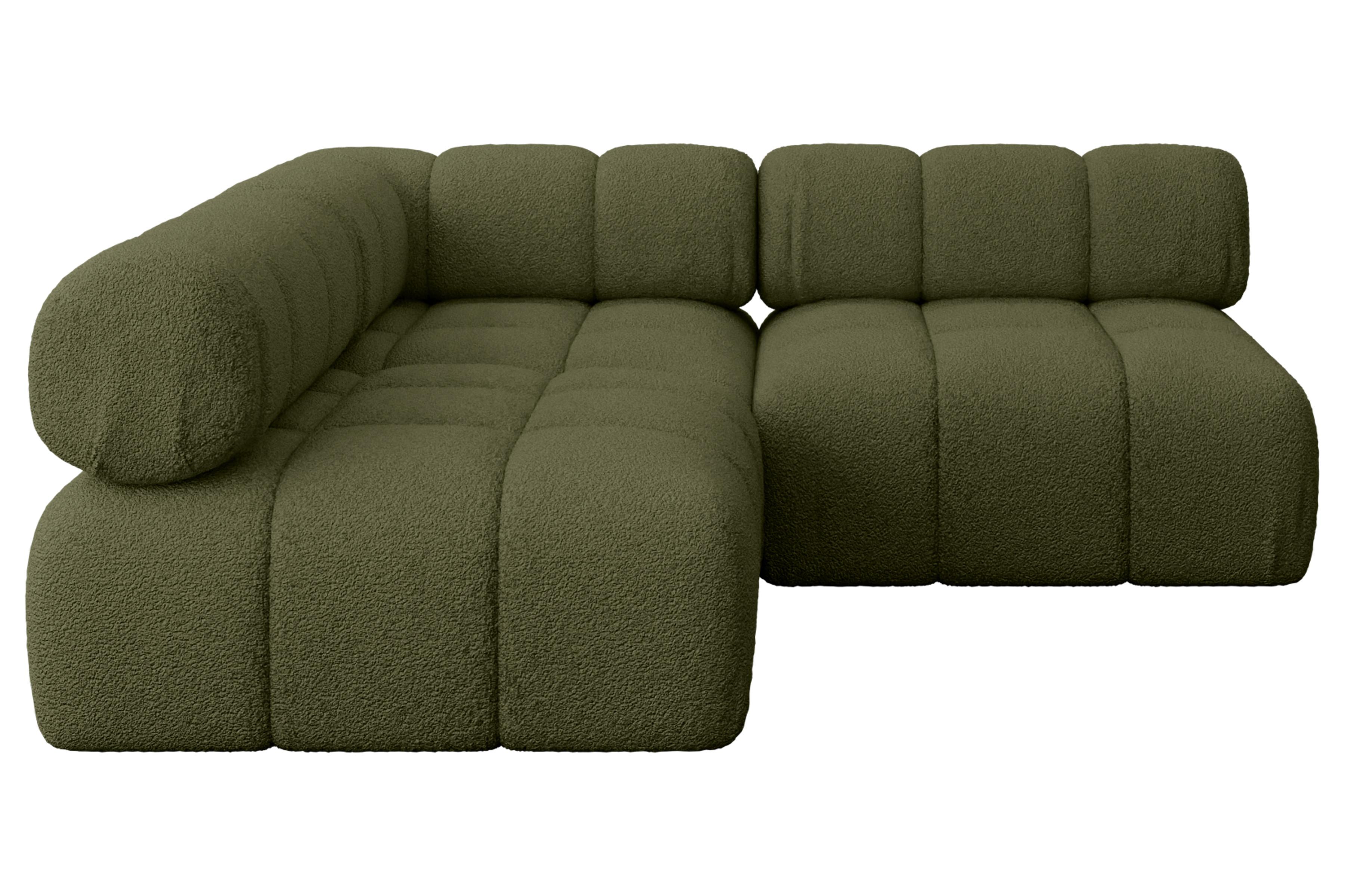 ECKSOFA modulares Sofa Samaro-L1 - 190x190x70 cm Grün Bouclé - Grün, Holzwerkstoff/Textil (190/190cm) - ALTDECOR