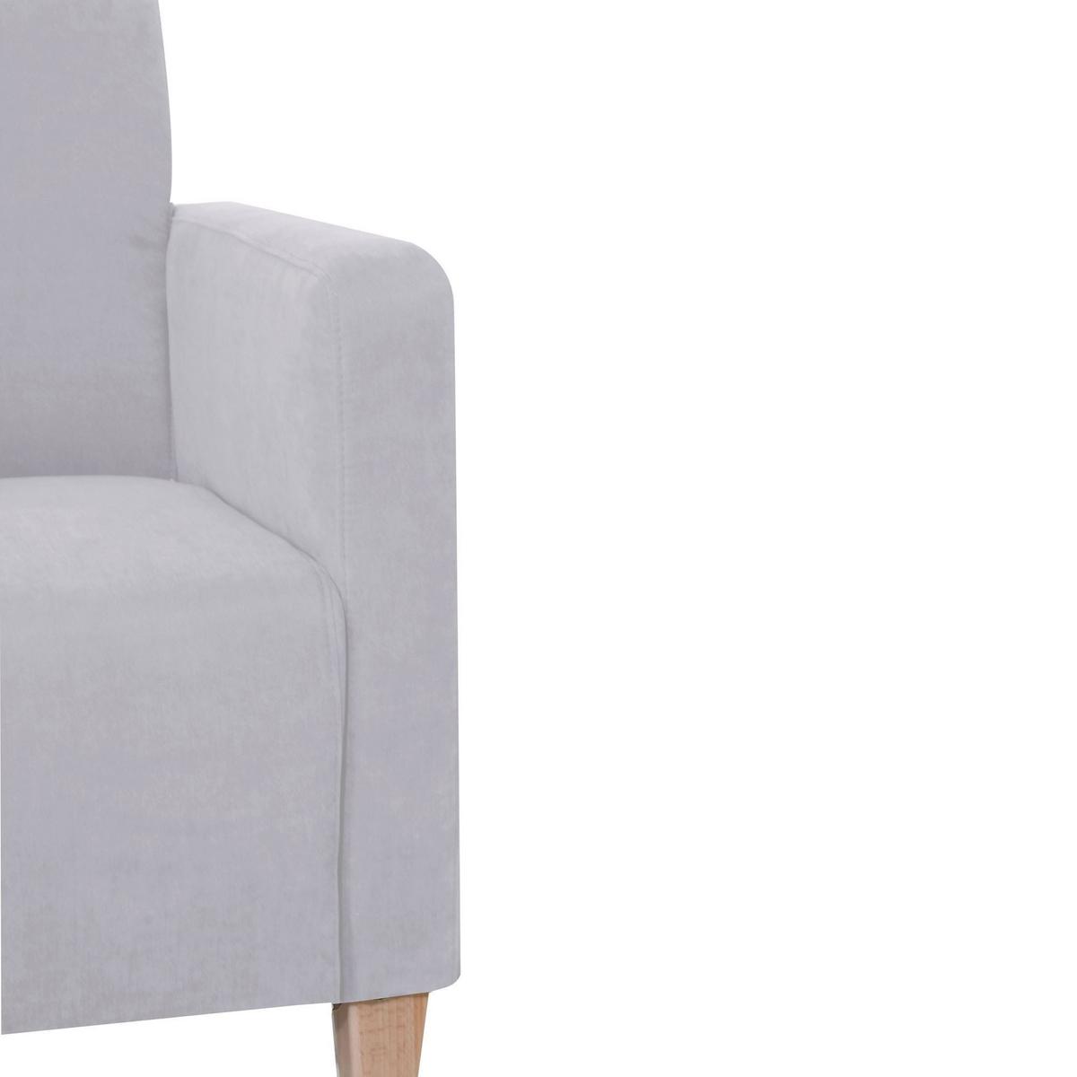 SESSEL Karol Bezug Veloursstoff Buche natur / silber - Grau, Kunststoff (71/81/70cm) - 58aufmkessel