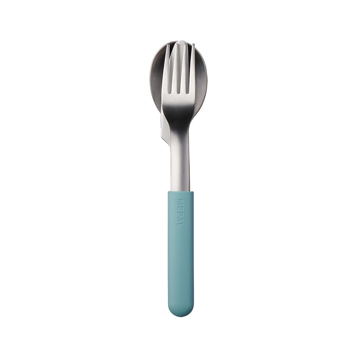 BESTECKSET BLOOM Nordic Green 3-tlg. - Türkis, Kunststoff/Metall - Mepal