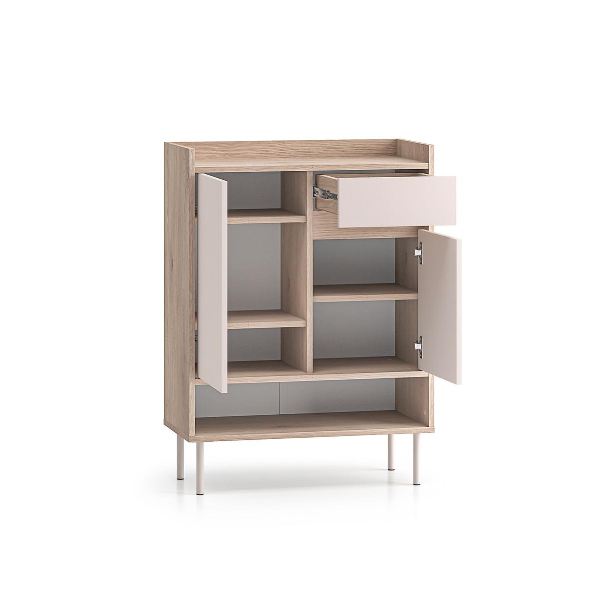 SCHUHMÖBEL Alos Kaschmir und Holz - Beige, Holzwerkstoff (70/95/34cm) - Petits-meubles