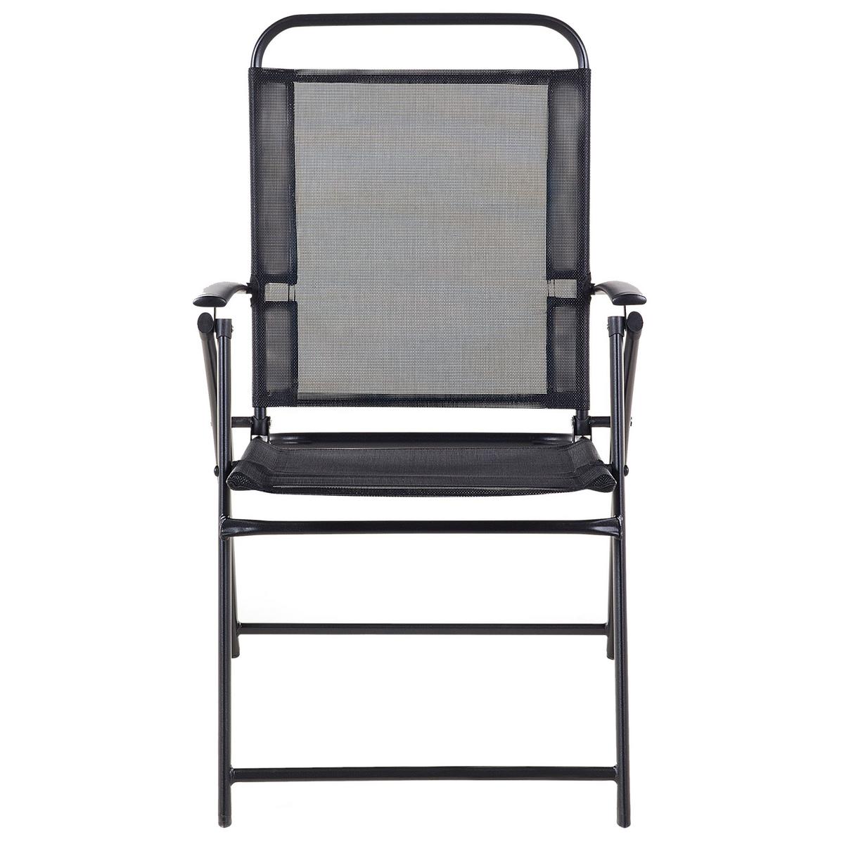 GARTENSTUHL 4er-Set Stahl schwarz Livo - Schwarz, Metall (48/90/66cm) - Beliani